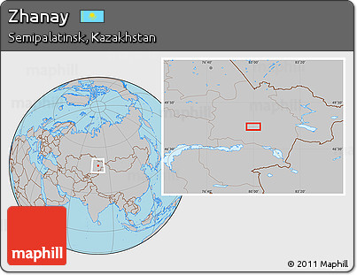 Gray Location Map of Zhanay