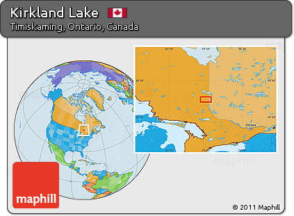Political Location Map of Kirkland Lake