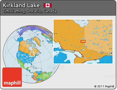 Political Location Map of Kirkland Lake