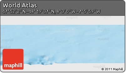 Physical Panoramic Map of the Area around 48° 5' 50" N, 7° 34' 30" W