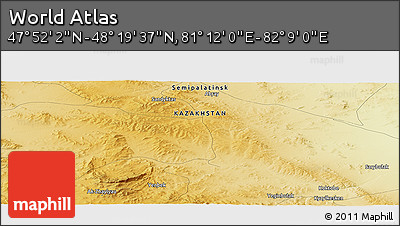 Physical Panoramic Map of the Area around 48° 5' 50" N, 81° 40' 30" E