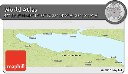 Physical Panoramic Map of the Area around 48° 5' 50" N, 83° 22' 30" E