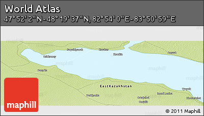 Physical Panoramic Map of the Area around 48° 5' 50" N, 83° 22' 30" E