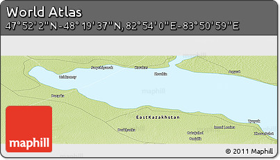 Physical Panoramic Map of the Area around 48° 5' 50" N, 83° 22' 30" E