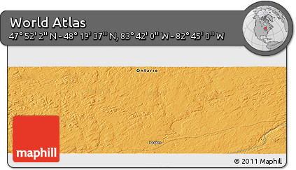 Political Panoramic Map of the Area around 48° 5' 50" N, 83° 13' 29" W