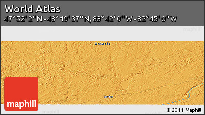 Political Panoramic Map of the Area around 48° 5' 50" N, 83° 13' 29" W
