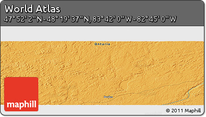Political Panoramic Map of the Area around 48° 5' 50" N, 83° 13' 29" W