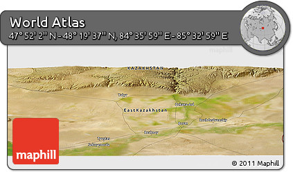 Satellite Panoramic Map of the Area around 48° 5' 50" N, 85° 4' 29" E