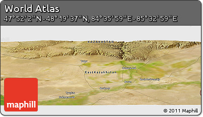 Satellite Panoramic Map of the Area around 48° 5' 50" N, 85° 4' 29" E