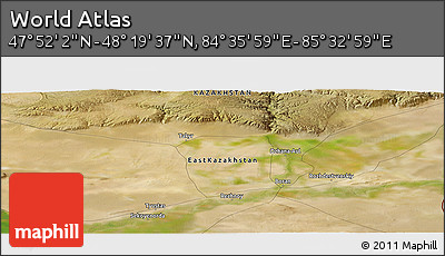 Satellite Panoramic Map of the Area around 48° 5' 50" N, 85° 4' 29" E