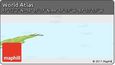 Physical Panoramic Map of the Area around 48° 5' 50" N, 88° 19' 29" W