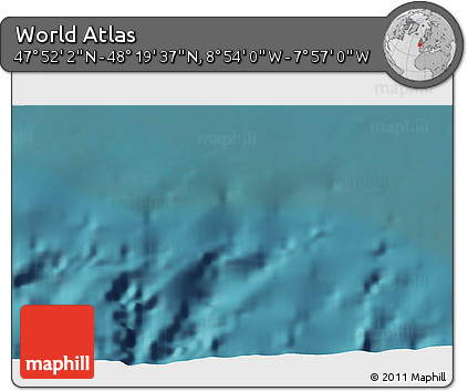 Satellite 3D Map of the Area around 48° 5' 50" N, 8° 25' 30" W