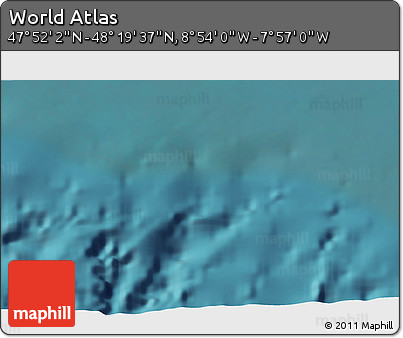 Satellite 3D Map of the Area around 48° 5' 50" N, 8° 25' 30" W