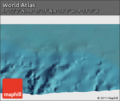 Satellite 3D Map of the Area around 48° 5' 50" N, 8° 25' 30" W