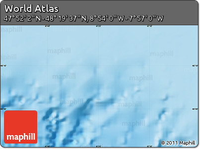 Shaded Relief Map of the Area around 48° 5' 50" N, 8° 25' 30" W