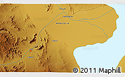 Physical 3D Map of the area around 48° 5' 50" N, 91° 52' 30" E