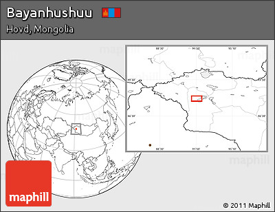 Blank Location Map of Bayanhushuu