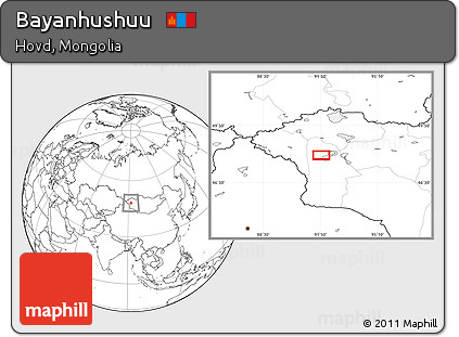 Blank Location Map of Bayanhushuu