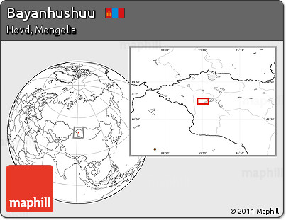 Blank Location Map of Bayanhushuu