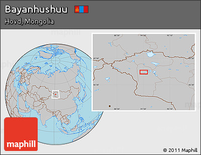 Gray Location Map of Bayanhushuu