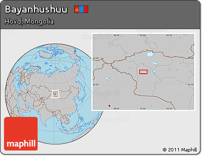 Gray Location Map of Bayanhushuu