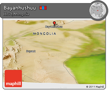 Satellite Panoramic Map of Bayanhushuu