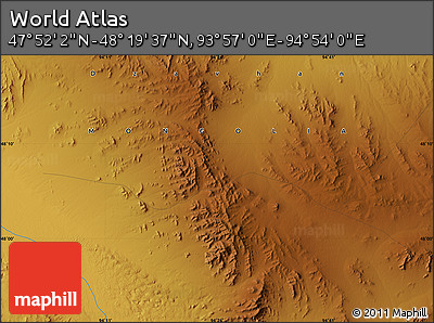 Physical Map of the Area around 48° 5' 50" N, 94° 25' 30" E