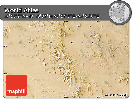 Satellite Map of the Area around 48° 5' 50" N, 94° 25' 30" E