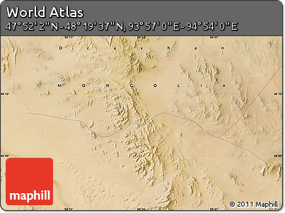 Satellite Map of the Area around 48° 5' 50" N, 94° 25' 30" E