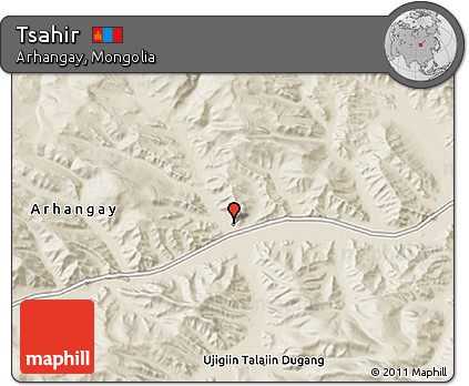 Shaded Relief 3D Map of Tsahir