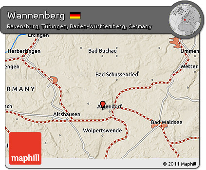 Shaded Relief 3D Map of Wannenberg