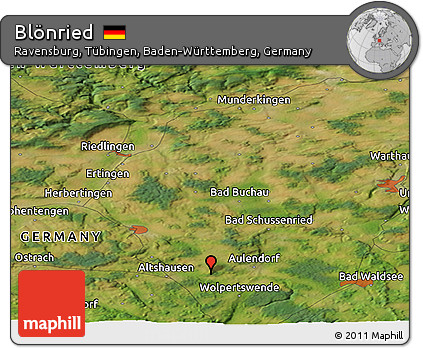 Satellite Panoramic Map of Blönried