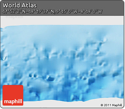 Shaded Relief 3D Map of the Area around 48° 5' 50" N, 9° 16' 30" W