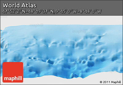 Physical Panoramic Map of the Area around 48° 5' 50" N, 9° 16' 30" W