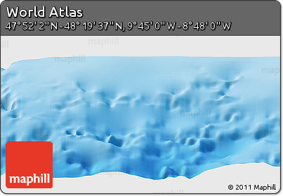 Physical Panoramic Map of the Area around 48° 5' 50" N, 9° 16' 30" W