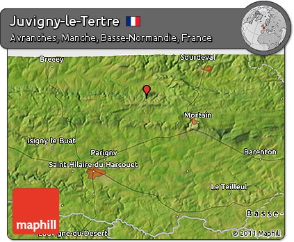 Satellite 3D Map of Juvigny-le-Tertre