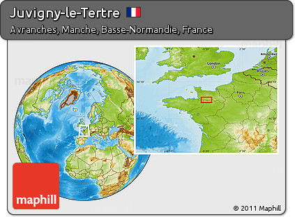 Physical Location Map of Juvigny-le-Tertre