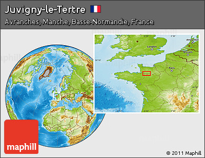 Physical Location Map of Juvigny-le-Tertre