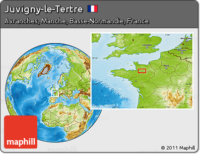 Physical Location Map of Juvigny-le-Tertre