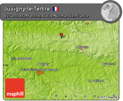 Physical Map of Juvigny-le-Tertre