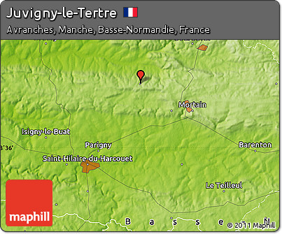 Physical Map of Juvigny-le-Tertre