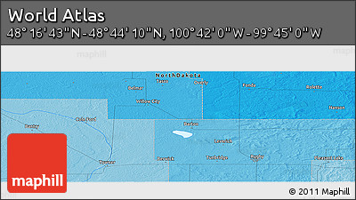 Political Panoramic Map of the Area around 48° 30' 27" N, 100° 13' 29" W