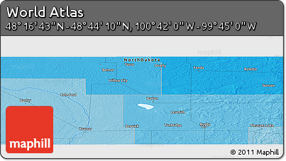 Political Panoramic Map of the Area around 48° 30' 27" N, 100° 13' 29" W