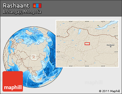 Shaded Relief Location Map of Rashaant