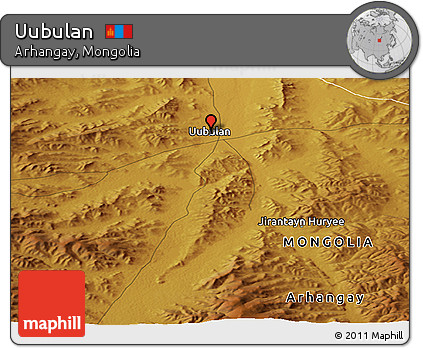 Physical Panoramic Map of Uubulan