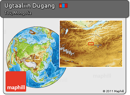 Physical Location Map of Ugtaaliin Dugang