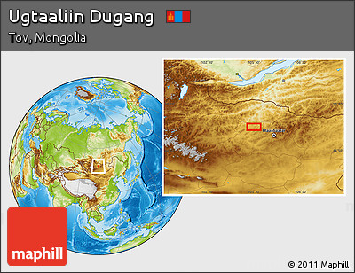 Physical Location Map of Ugtaaliin Dugang