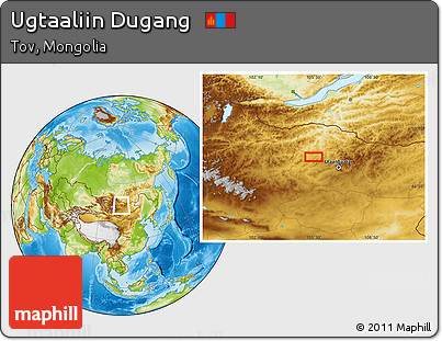 Physical Location Map of Ugtaaliin Dugang