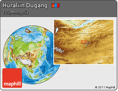 Physical Location Map of Huraliin Dugang