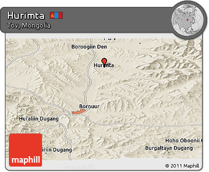 Shaded Relief Panoramic Map of Hurimta